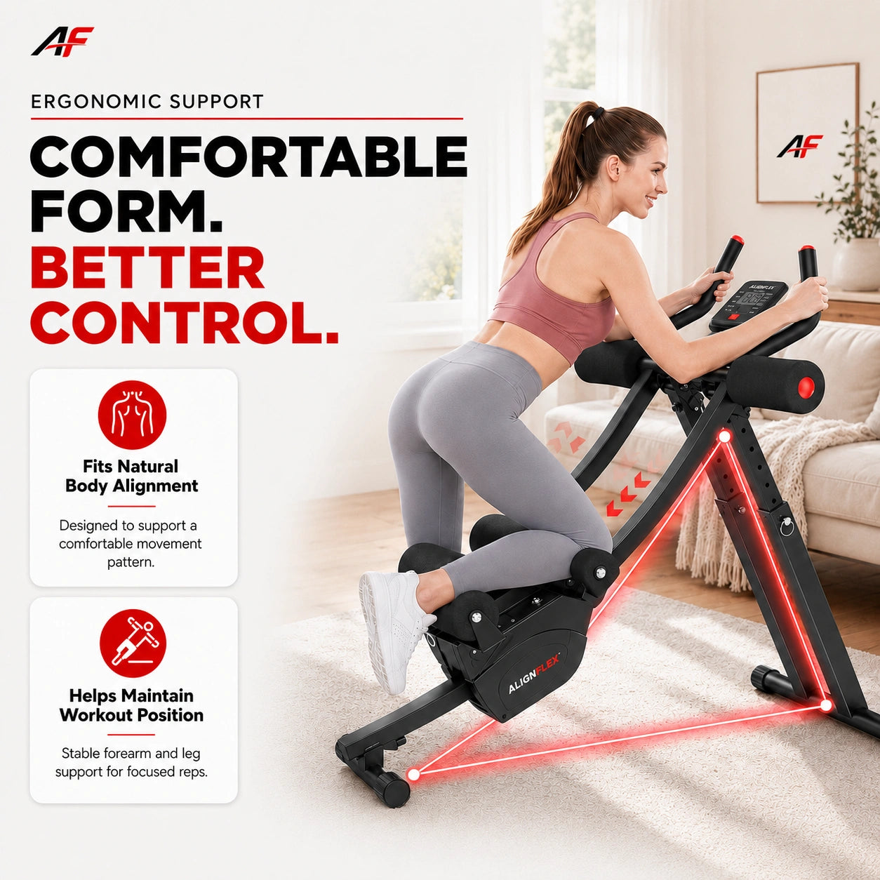 DualCore™ Dual-Track Ab Machine, Adjustable Core Trainer for Home Gym