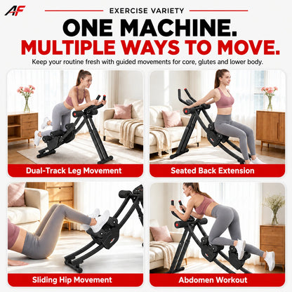 DualCore™ Dual-Track Ab Machine, Adjustable Core Trainer for Home Gym
