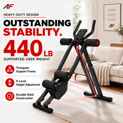 DualCore™ Dual-Track Ab Machine, Adjustable Core Trainer for Home Gym