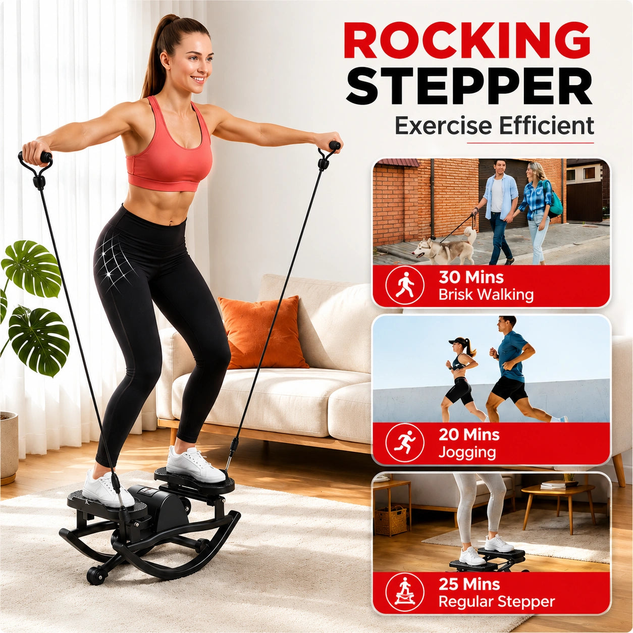 Relivo™ 3D Mini Stepper with Resistance Bands
