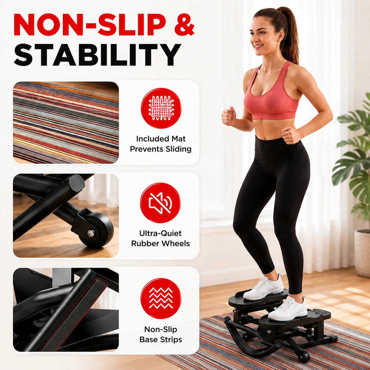 Relivo™ 3D Mini Stepper with Resistance Bands