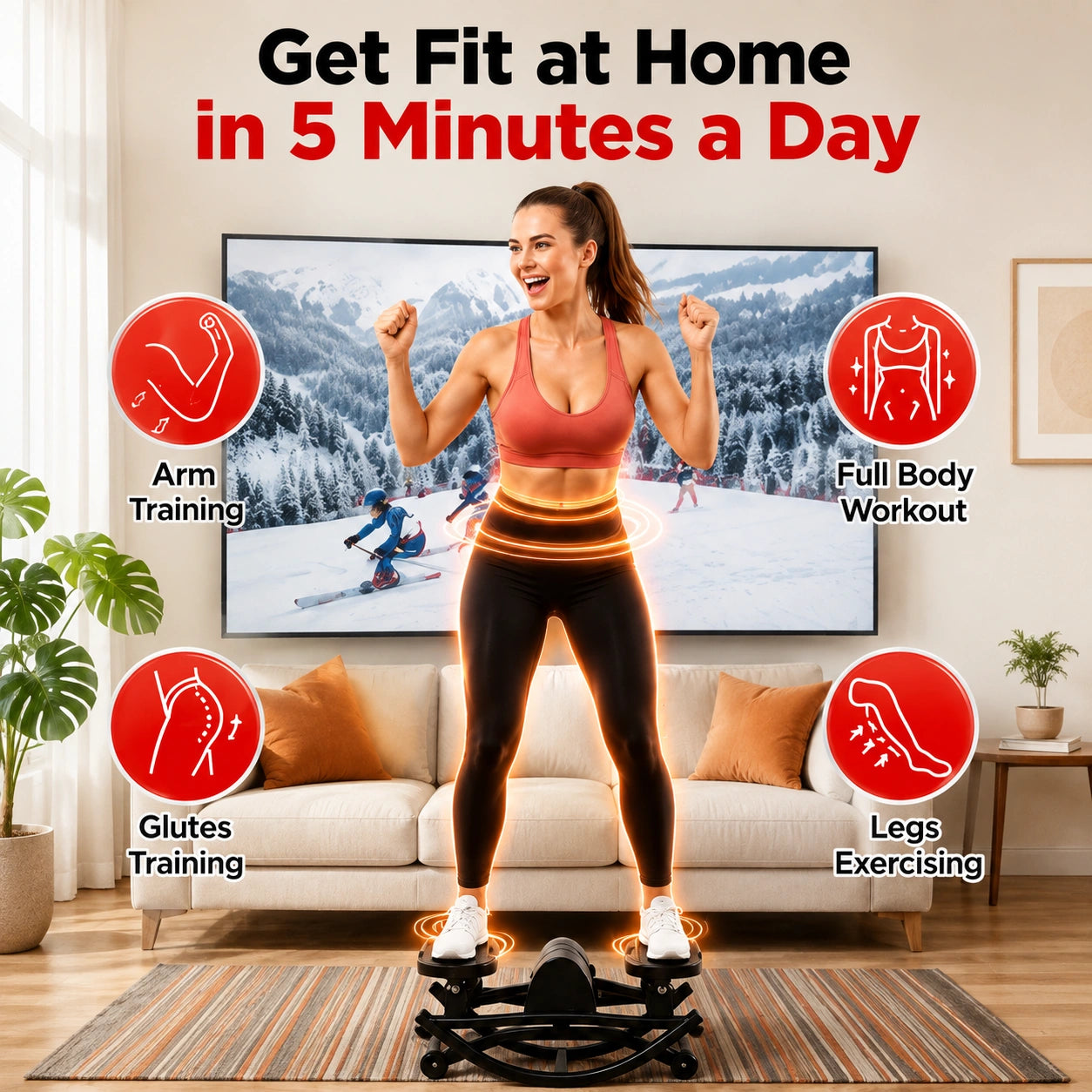 Relivo™ 3D Mini Stepper with Resistance Bands