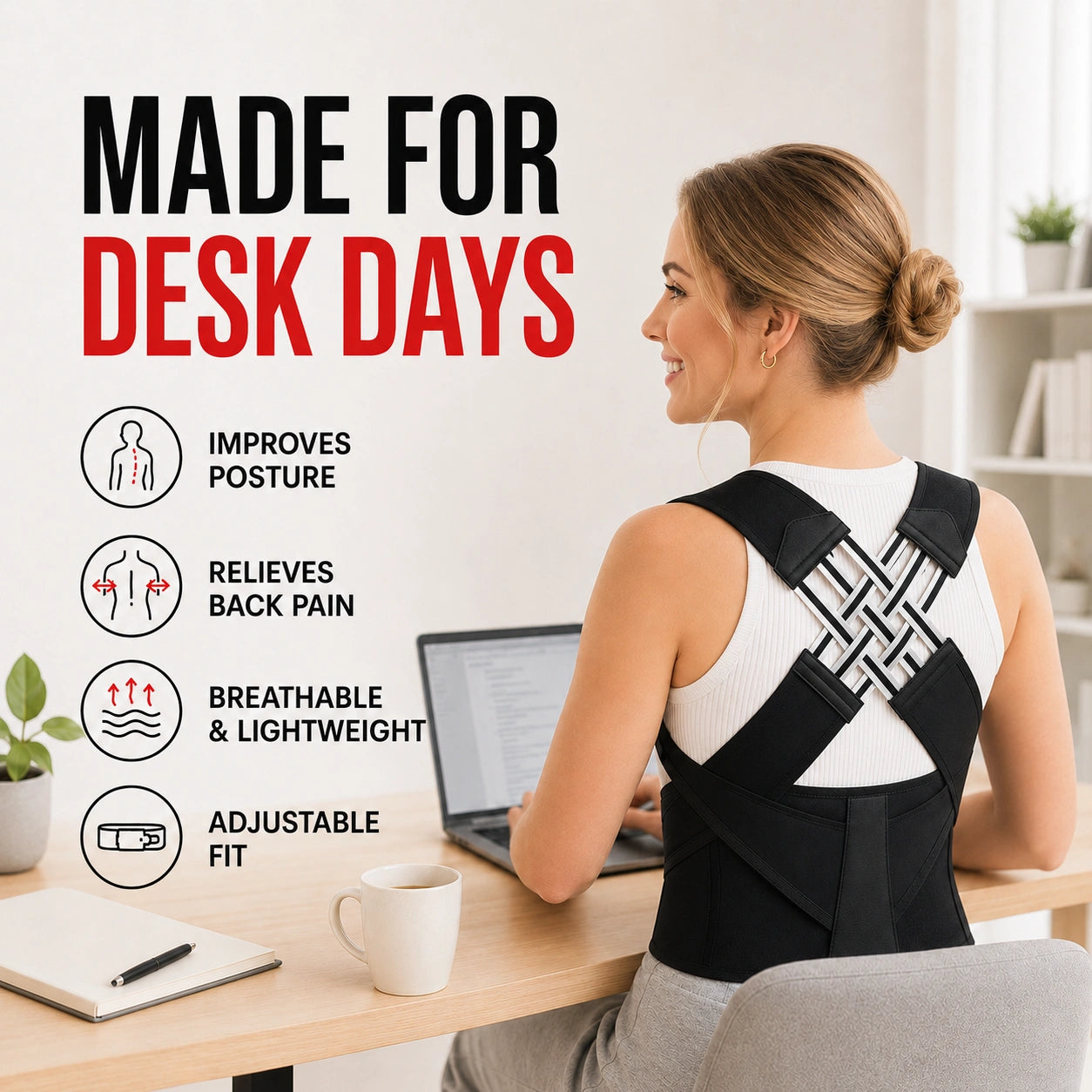 AlignFlex™ Posture Corrector Brace | Daily Posture Awareness Support