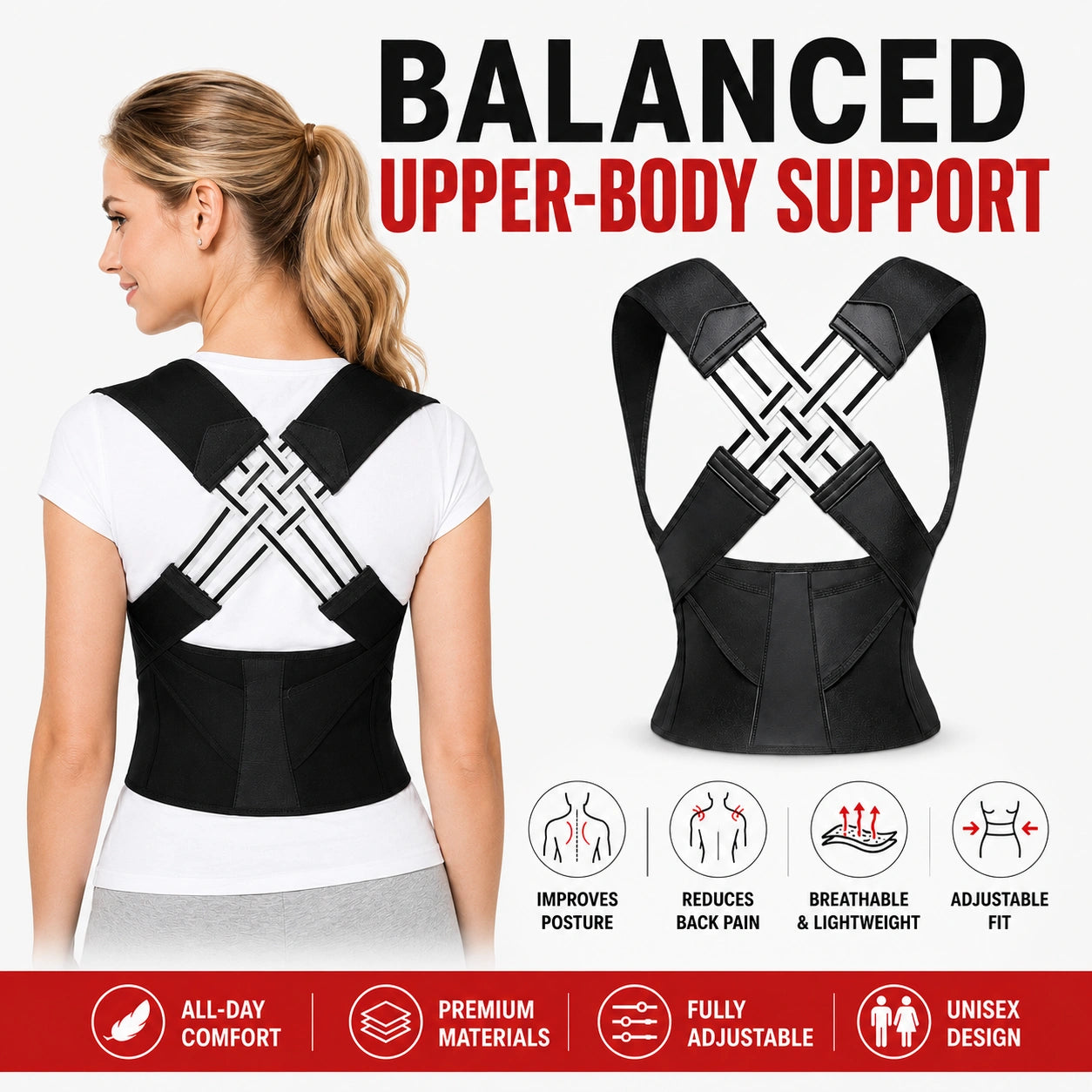 AlignFlex™ Posture Corrector Brace | Daily Posture Awareness Support
